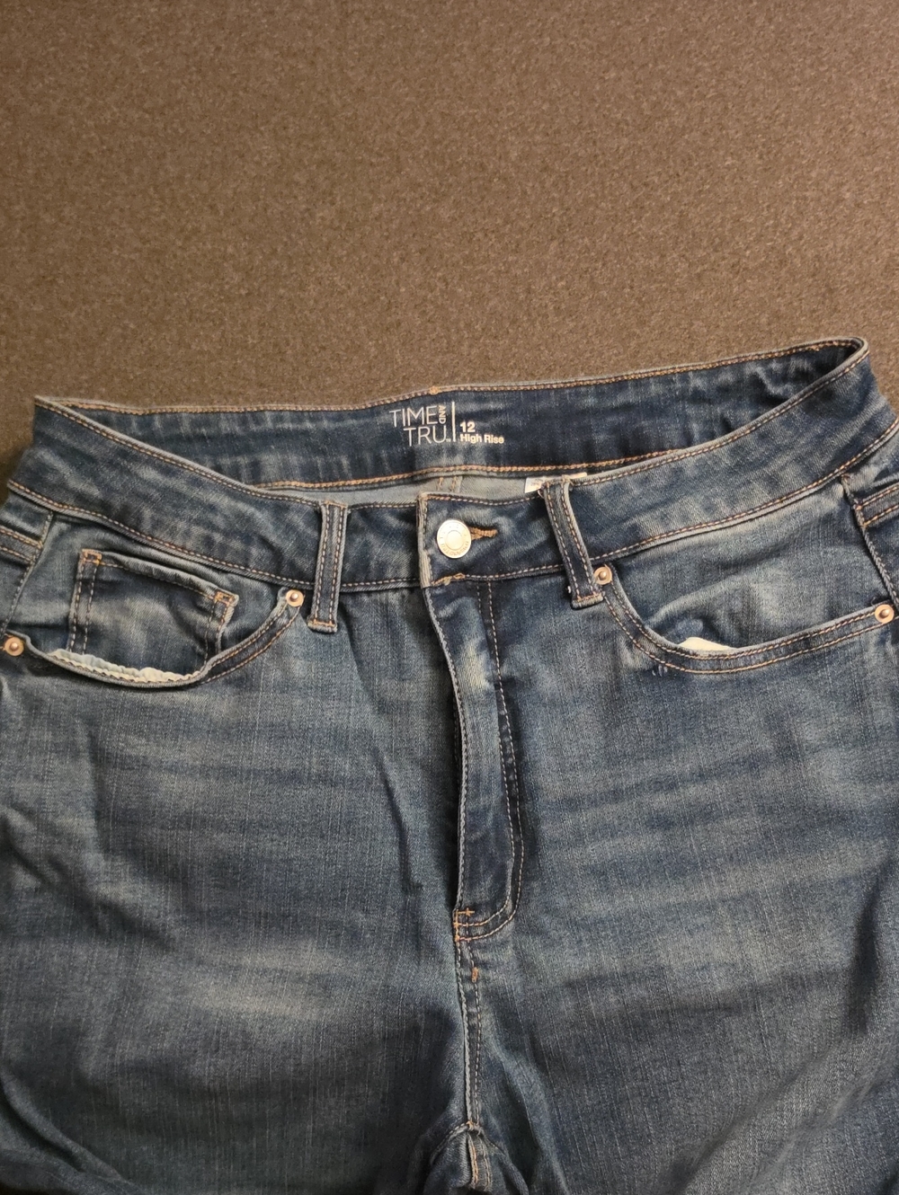 Time and Tru High-Rise Faded Blue Stretch Jeans